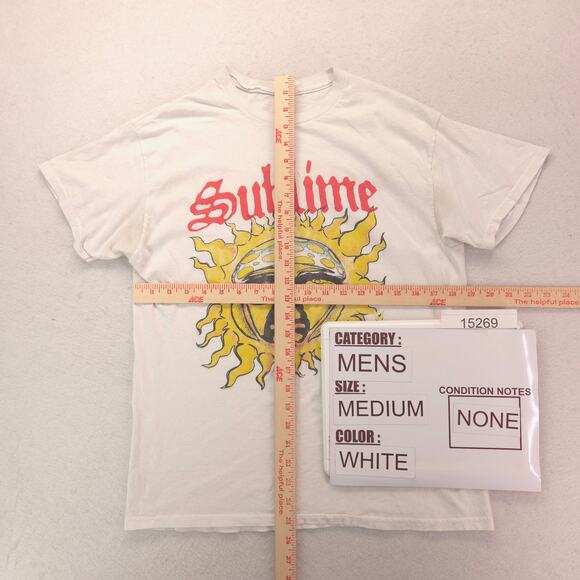 Sublime Band Short Sleeve Crew Neck Graphic T Shirt Mens Size Medium M White - Picture 5 of 9